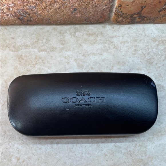 Coach New York Hard Case Eyeglasses Clamshell Storage Logo Black - Picture 11 of 11